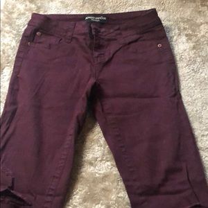 Women’s high waisted skinny jeans.